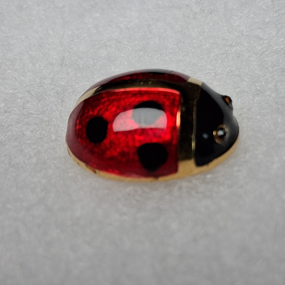 Vintage Carolee Signed Red Enamel Ladybug Pin Lapel Pin Gold Tone Scatter Pin - Picture 3 of 9